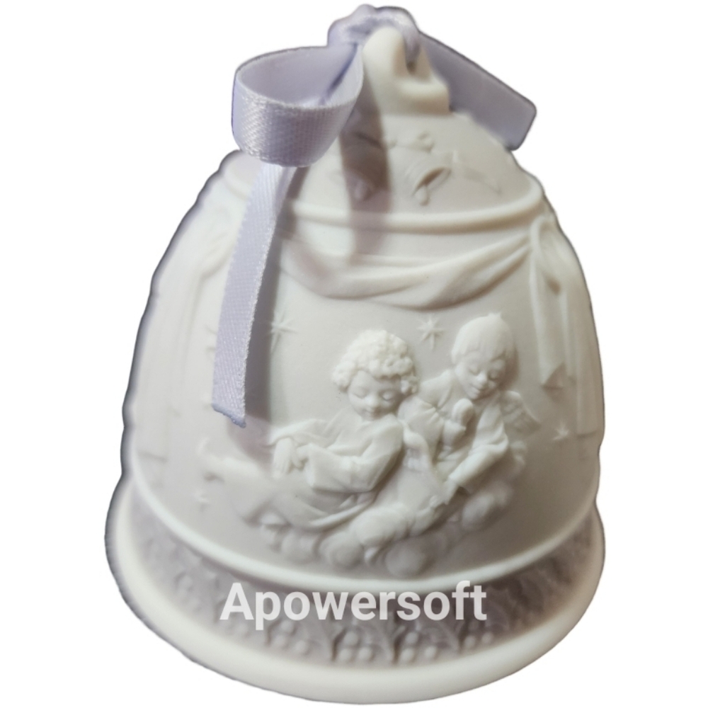 1995 Lladro White Ceramic Christmas Bell Ornament - Picture 2 of 3